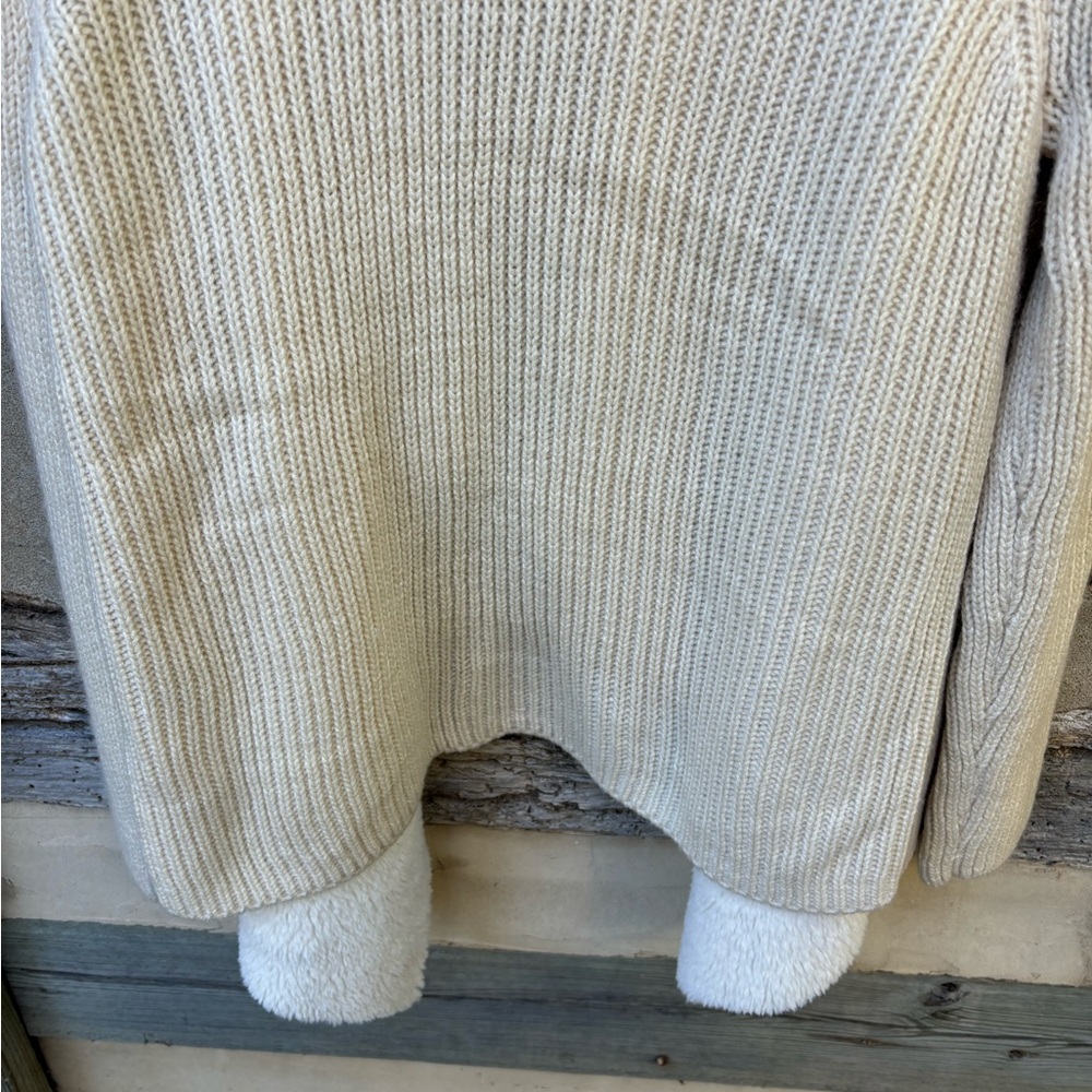 Napa Valley Cream Knit Sweater with Suede and Faux Fleece Open Front Cardigan PL - Picture 12 of 12